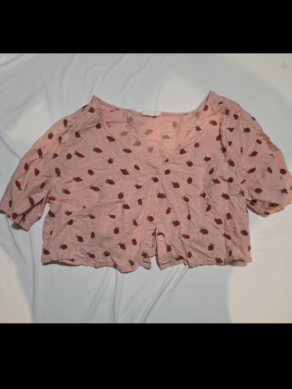 Love Sadie women's medium strawberry pink crop top #07